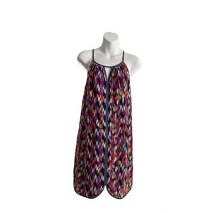 NWT Tori Richard Multi-colored lined Halter Dress Size 0